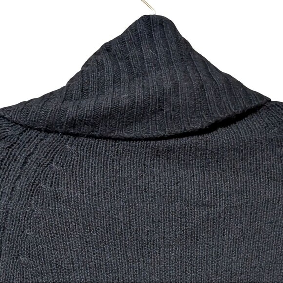 NWT Anthropologie Copley black wool blend open front cardigan M/L shawl collar - Picture 8 of 10